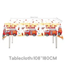 50Pcs Fire Truck Birthday Party Tableware Set With Happy Birthday Banner - Disposable 7/9" Plates & 9oz Cups For Kids'Party Decor - Multicolor - View 17