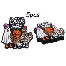 5 bucăți, mărgele și sortimente de mărgele, mărgele focale din silicon pentru Halloween, disponibile în diverse stiluri, cu fantome, dovleci și alte modele, potrivite pentru brățări, brelocuri, pixuri cu mărgele și mărgele realizate manual