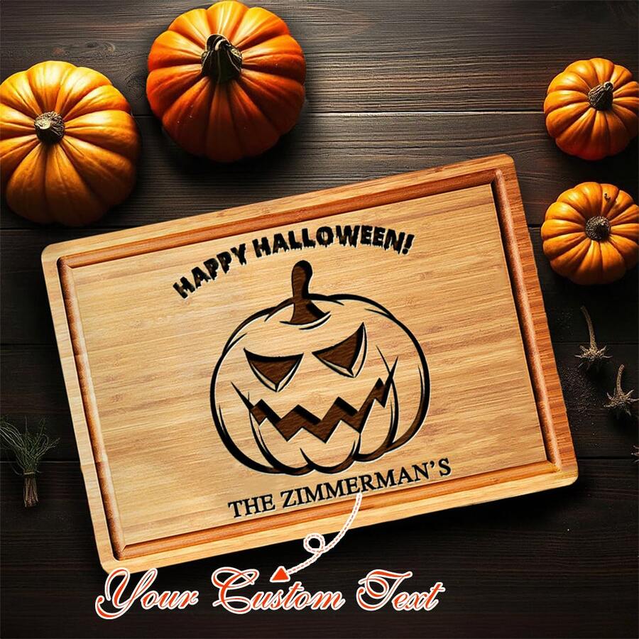 Halloween Home Decor Personalized Custom Pumpkin Gift, Spooky Season Gift Ideas For Family And Mom, Halloween Unique Home Decor - Wood Color-1 - View 1