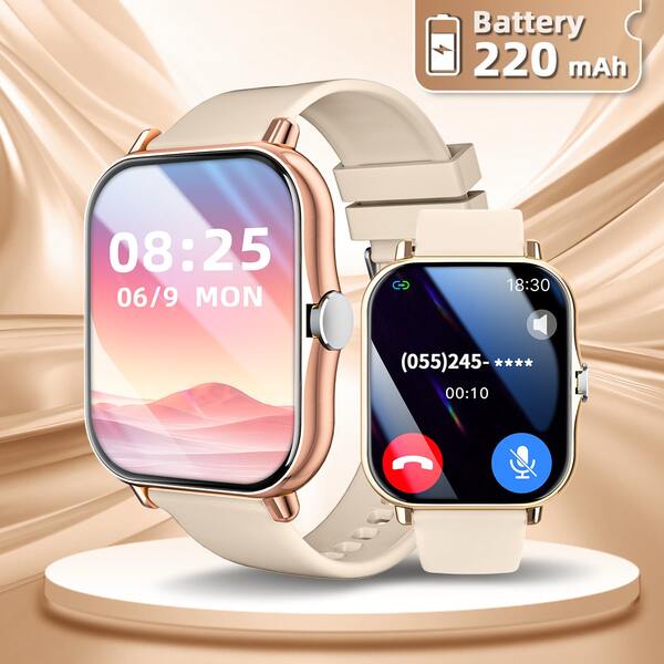 2025 NEU 4,65 cm (1,83 Zoll) HD Touchscreen Smartwatch für Damen und Herren, 220mAh Langanhaltender Akku, Handy Wählen/Empfangen, Schrittzähler, Kalorienverbrauch, Mehrere Sportmodi, Nachrichten- und Anrufbenachrichtigung, Multifunktions-Smartwatch, Sportliche Smartwatch kompatibel mit Android/iOS