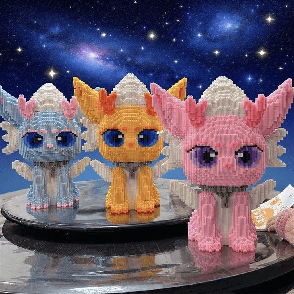 48 cm große Drachen Prinzessin Bauklötze, 3D Puzzle Figur, Spielzeug mit kleinen Teilchen, Geschenk für Feiertage, Wohndekoration Bauklötzchen Figur, Mehrfarbiges Bauklötzchen Dekorspielzeug