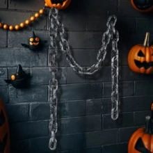1pc Halloween Plastic Chain Link, Costume Handcuff Prop, Halloween Decoration Accessory, Suitable For Mini Ball, Scary Costume, Haunted House Decor, Masquerade And Haunted House Decoration, Realistic Fake Chain Link For Halloween Decor - Multicolor - View 3