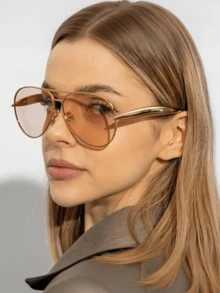 1 Stück Damen Retro Tee-farbene Brille, geeignet für tägliche Ausflüge, Fotografie, Autofahren, Strandurlaub