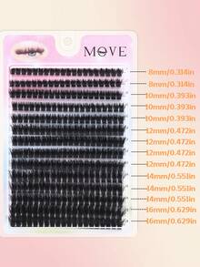 14ROWS 280PCS False Eyelashes 80D Russian Volume DD Curl 8-16mm Big Voluminous, 3D Effect Individual Lash Clusters Ultra Fluffy&Ultra Thick&Halloween Dramatic&DIY, Vegan&Cruelty-Free Lash Clusters -For Daily Life&Wedding&Stage&Travel&Music Festival&Party, Loved For Christmas&Halloween&Gifts, For Women