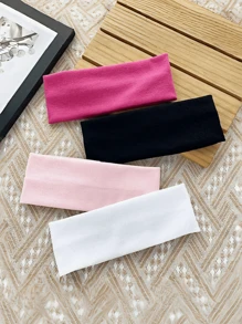 1/4 Stück minimalistische Polyester Elastik Stirnbänder, feuchtigkeitsableitende Sport Fitness Yoga Laufen Haarband, einfarbiges Stirnband Set als Haaraccessoires für Frauen, Herbst Kopftuch Frauen Bandana Mode Kopfband, Winterhaarband für Urlaubsoutfits Frau
