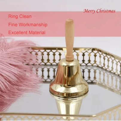 1/2pcs Traditional Handheld Metal Bell With Wooden Handle, Cast Iron Hand Bell, Handbell, For Holiday Decoration, No Feather, No Electricity - Percussion Instrument Accessory, Eid Gift, Musical Instrument Accessory, Loud And Clear Sound, Suitable For Home Entertainment, Music Practice, Meditation, Stress Relief, Classroom, Music Gift, Eid Al-Adha, Ramadan Gift, Festival Events, Stage Performance, Birthday Gift, Holiday Gift, New Year Gift