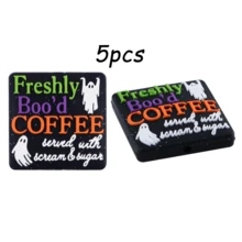 5 bucăți, mărgele și sortimente de mărgele, mărgele focale din silicon pentru Halloween, disponibile în diverse stiluri, cu fantome, dovleci și alte modele, potrivite pentru brățări, brelocuri, pixuri cu mărgele și mărgele realizate manual