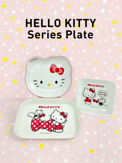 Piatti in melamina Hello Kitty, disponibili in varie dimensioni e stili, stoviglie durevoli e alla moda, design classico con fiocco per uso quotidiano, qualità premium per un fascino duraturo, perfetti per casa, feste ed eventi