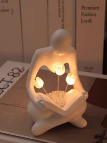 1pc Resin Statue Tulip Night Light Decoration, Modern Minimalist Living Room Home Decor Abstract Creative Personalized Ornament Birthday Gift