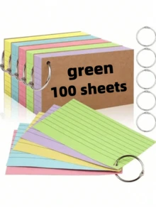 50pcs/Book Colorful Indexed Cards With Rings, 3x5 Inch Lined Memo Cards, Rule Learning Cards, Learning Supplies, School Supplies, College Supplies, Flashcards, Back To School Supplies - Multicolor - View 20