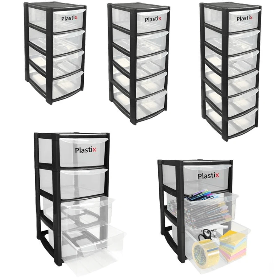 MINI SMALL Plastic Drawer Storage Tower Unit Office Home Desktop Stationery Make Up Organiser Tidy - 6 Drawer Mini Tower - View 1