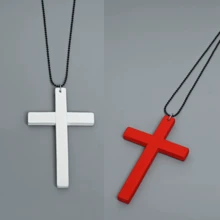 1pc Vintage Gothic Christian Black & White Wooden Cross Pendant Necklace, Fashion Jewelry Accessory Suitable For Wedding, Music Festival, Cosplay - Multicolor - View 18