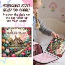 24页成人及青少年花园主题涂色书 - （珍珠封面） - 升级加厚纸张，适合放松、节日及生日礼物（随机附赠5张贴纸） - 艺术性强、简洁易学的插图，适合经验丰富的涂色爱好者、学校用品、返校DIY绘画书、儿童绘画教育玩具 - 20x20cm 24pages - 查看 4