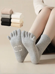 3 paia di calze comode a righe per le dita dei piedi - calzini alla caviglia da donna per l'autunno - morbidi, traspiranti, comodi, semplici ed essenziali per uno stile alla moda.