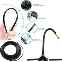 Kit De Irrigação Mangueira 5 Metros Para Jardim Aspersão Automático Com Gotejador Ajustável - Preto - Visão 9