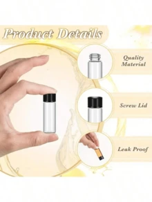 1/2/4/6 Stücke klare Glasfläschchen mit Schraubverschluss und Kunststoffstopfen auslaufsicher für Öl-Proben, Aromatherapie, Duftstoffe, leicht für Parfümreisen