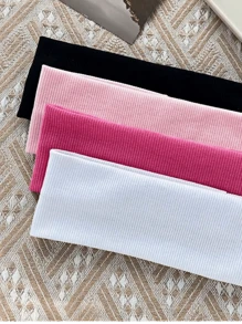 1/4 Stück minimalistische Polyester Elastik Stirnbänder, feuchtigkeitsableitende Sport Fitness Yoga Laufen Haarband, einfarbiges Stirnband Set als Haaraccessoires für Frauen, Herbst Kopftuch Frauen Bandana Mode Kopfband, Winterhaarband für Urlaubsoutfits Frau