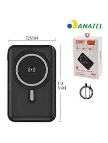 10000mAh Magnetic Power Bank With 3 Built-In Cables And Kickstand, PD Fast Charging, 22.5W - Black - View 3