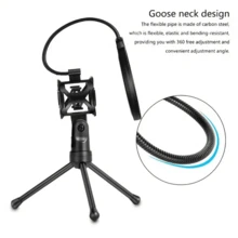 1 件套录音棚麦克风三脚架，带减震架、可调节高度、防风罩和灵活的颈部支架，录音清晰，轻巧的 ABS 设计，适合歌手、播客、可折叠、卡拉 OK 麦克风、桌面支架、防喷、可调节，非常适合麦克风配件、KTV、酒吧、直播、拍摄道具、乐队、音乐家礼物、卡拉 OK 用品、游戏室、主持人、办公用品 - 彩色 - 查看 8