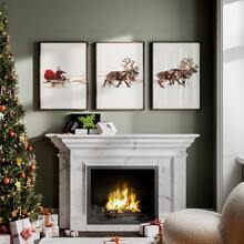 Set Of 3 Unframed Santa Sleigh Print Gallery Christmas Prints Wall Art, Rustic Holiday Decor, Aesthetic Room Decor, Waterproof Canvas Wall Art, Artwork Wall Painting For Gift,Bedroom, Living Room, Office, Bathroom, Home And Dormitory Decoration Home Decor Christmas Decorations