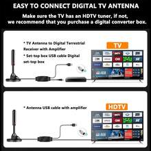 2025 Indoor HDTV Antenna - 1080p 2K, 260 Mile Long Range Omni-Directional Reception, USB Powered, Local Channel Digital Smart TV Antenna, No Battery Required - Black - View 4