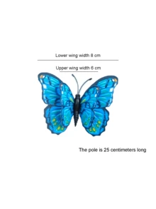 10 Pieces Of 8cm Double-Layer Butterfly Planting Sticks For Pastoral Lawn Potted Plants And Gardens, Plastic Butterfly Planting Stick With Printing