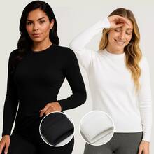 Blusa Térmica Feminina em Suplex Peluciado - Branco - Visão 1