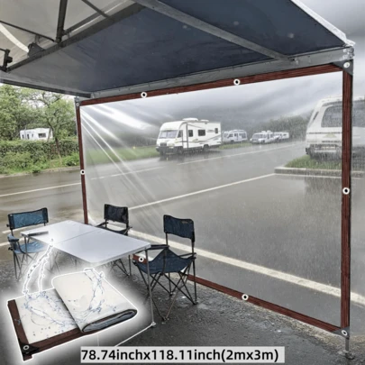 1 块防水布，房车遮阳篷防雨篷布，大篷车侧篷，防风防雪，适用于房车、阳台、庭院、户外露营，防风防雨
