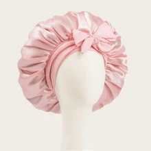 1件装奢华缎面丝绸睡眠帽 - 可调节舒适抽绳 - 整夜舒适，男女通用，夜间护发，适合长卷发或辫发，适合春、夏、秋、冬四季睡眠帽 - 軍綠色 - 查看 10