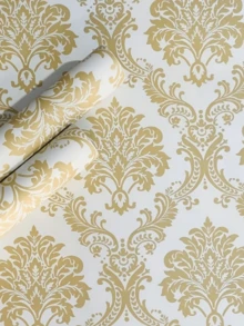 1 Roll Gold European Style Self-Adhesive Wallpaper, PVC Peel And Stick Wallpaper, Thick Waterproof Easy To Apply And Remove, Suitable For Bedroom, Living Room, Ceiling, Countertop, Cabinet, Furniture And Home Renovation, Easy To Cut And Install - Multicolor - View 2