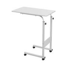 Height Adjustable Mobile Over Bed Table Hospital Overbed Aid Chair Laptop Tray Adjustable Table Student Computer Desk Portable Home Office Furniture For Small Spaces, Bedroom, Bedside - Movable With Storage - White - View 4