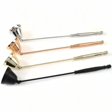 قطعة واحدة من موزع فتيل الشمع بشكل قرن من الفولاذ المقاوم للصدأ، طفاية حريق الشمع، موزع فتيل الشمع القابل للدوران بمقبض إرجونومي، غطاء طفاية حريق الشمع لإطفاء الشموع، فتائل شمع العطور لإطفاء الشموع، أداة شمع العطور من الفولاذ المقاوم للصدأ