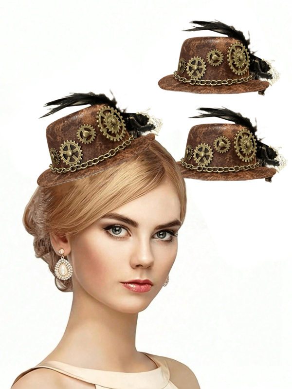 Feder Steampunk Mini Zylinder Mini Zylinder Gothic Antik Kopfausrüstung Neo-Edwardianischer Haarclip Kleine Bowlingkugel Viktorianische Kleidungsaccessoires für Mädchen Fotorequisiten geeignet als Geschenk, für Hochzeiten, Ballpartys, Teegesellschaften, Partys, charmante kleine Hüte, Vintage-Charme: Luftige Eleganz in raffinierter Raffinesse, Chic-Akzent: Eine anmutige Silhouette in zeitloser Anmut Retro-Socialite-Stil: Leichte Eleganz neu definiert Abschlussball, Winzige Hüte, Derby-Hut, Mini-Fascinator, Mini-Kappe, Kopfschmuck, Rave-Accessoires, Geschenke