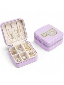 1pc Jewelry Storage Box, Multifunctional Jewelry Box (A-Z Letters), Detachable Jewelry Display Box, Desktop Organizer Rack, Stackable Storage Tray, Suitable For Jewelry, Rings, Earrings, Necklaces, Bracelets, Lipsticks Storage, Great Gift For Friends, Mom, Mother's Day, Valentine's Day,Room Decor - Purple - View 13
