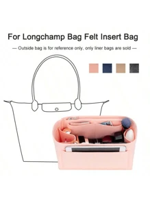 Bag Organizer Felt Purse Insert Women's Makeup Storage Tote Divider Cosmetic Shaper Back To School Supplies Back To School Essentials - Beige - View 9