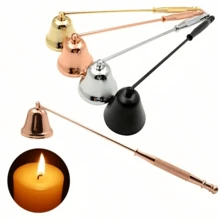 قطعة واحدة من موزع فتيل الشمع بشكل قرن من الفولاذ المقاوم للصدأ، طفاية حريق الشمع، موزع فتيل الشمع القابل للدوران بمقبض إرجونومي، غطاء طفاية حريق الشمع لإطفاء الشموع، فتائل شمع العطور لإطفاء الشموع، أداة شمع العطور من الفولاذ المقاوم للصدأ