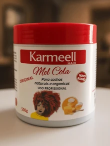 Mel Cola Karmeell Fixador de Cabelos Alta Fixação e Brilho – 500g - Branco - Visão 3