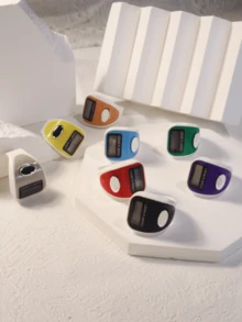 1pc Colorful Electronic Ring Counter, Portable Finger Ring Tally Counter With Long Battery Life, Multi-Channel Counting, Anti-Reset, Precise Digital Display