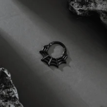 SENLANSP 1 件 316L 不锈钢独特蜘蛛网隔膜环/软骨/耳钉/耳夹珠宝/海螺穿孔/耳夹，恐怖万圣节珠宝，男女通用 - 鼻環 - 查看 5