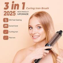 Thermal Brush Blowout, 1.5 Inch Heated Round Brush, Heated Curling Brush For Curls & Volume, Negative Ion, Two Settings, Rose Gold,Gifts For Men Women Gift Ideas Unique Gifts Top Cool Gifts Gifts For Her Gift Sets