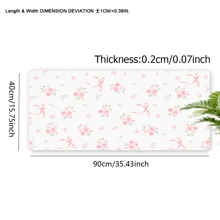 Pink Bow Mouse Pad Aesthetics Art Desk Mat 35.4x15.7 Inch Office Desk Accessories Rubber Base With Stitched Edge Non-Slip Mousepad For Office Decor Home Decor As Gifts For Women,Girlfriends,Friends Birthdays,School Supplies,Back To School