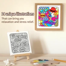 GDTME 1. Sách Tô Màu Nghệ Thuật: 24 Trang (Bìa Ánh Ngọc Trai) - Giấy dày hơn 120gsm được nâng cấp (Bao gồm 5 Hình Dán Ngẫu Nhiên), 7.9 x 7.9 inch, Sách Vẽ Giúp Giảm Căng Thẳng và Luyện Phối Màu, Món Quà Hoàn Hảo Cho Gia Đình và Bạn Bè Vào Giáng Sinh, Halloween, Lễ Tạ Ơn và Năm Mới - 20x20cm 24 trang - Xem 9