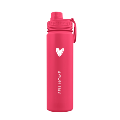 Garrafa Térmica Fresh Com Alça Personalizada de Coração Com o Seu Nome