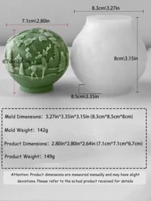 限量版圣诞蜡烛模具，DIY 3D圣诞树、姜饼人、雪花、房屋造型，手工香薰蜡烛装饰，硅胶材质，易于拆卸和重复使用 - 白色 - 查看 23