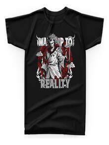 Camiseta Masculina Plus Size 100% Algodão Tecido Premium Estampa Uchiha Madara Rikudou Anime Narut - Preto - Visão 4