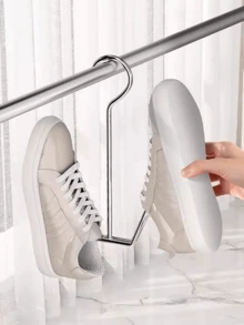 Stainless Steel Shoe Rack Hook, Solid Shoe And Clothes Drying Rack, Multifunctional , Perfect For Drying Shoes, Suitable For Indoor And Outdoor Use, Entryway Storage, Sleek Metal Design, Suitable For Balcony, Window, Or Wall Mounting, A Perfect Home Essential.