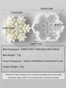 限量版圣诞蜡烛模具，DIY 3D圣诞树、姜饼人、雪花、房屋造型，手工香薰蜡烛装饰，硅胶材质，易于拆卸和重复使用 - 白色 - 查看 15