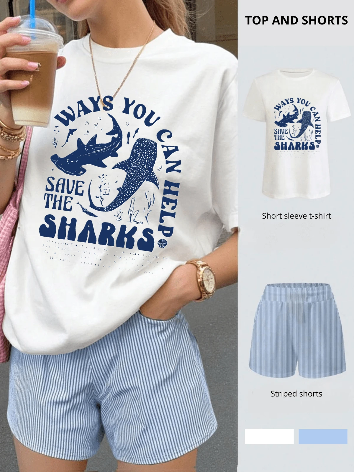 Women Two-Piece Outfits - White - View 1
