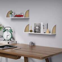 1 pieza Estantería flotante, estante de pared para decoración de baño, dormitorio, sala de estar y plantas, estantería flotante de madera para almacenamiento en la pared