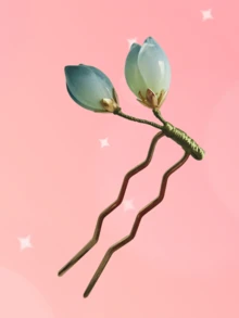 1个复古莲花四叶草U型发夹，金属材质，白色、红色、粉色、紫色、黄色可选，可爱花束造型，优雅仙女发带发梳，精致少女发饰，红色委陵菜花装饰，适合春、夏、秋、冬四季佩戴，不易褪色，长17.9厘米，酷炫夹子，不伤头皮，新年、发饰、发饰、头饰、情人节饰品、女士发饰